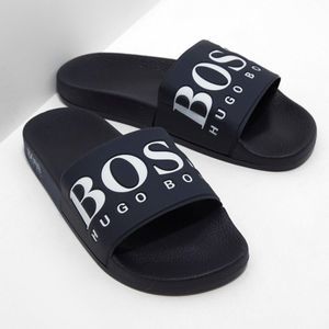 HUGO BOSS Solar Slides Navy Womens Sz 10